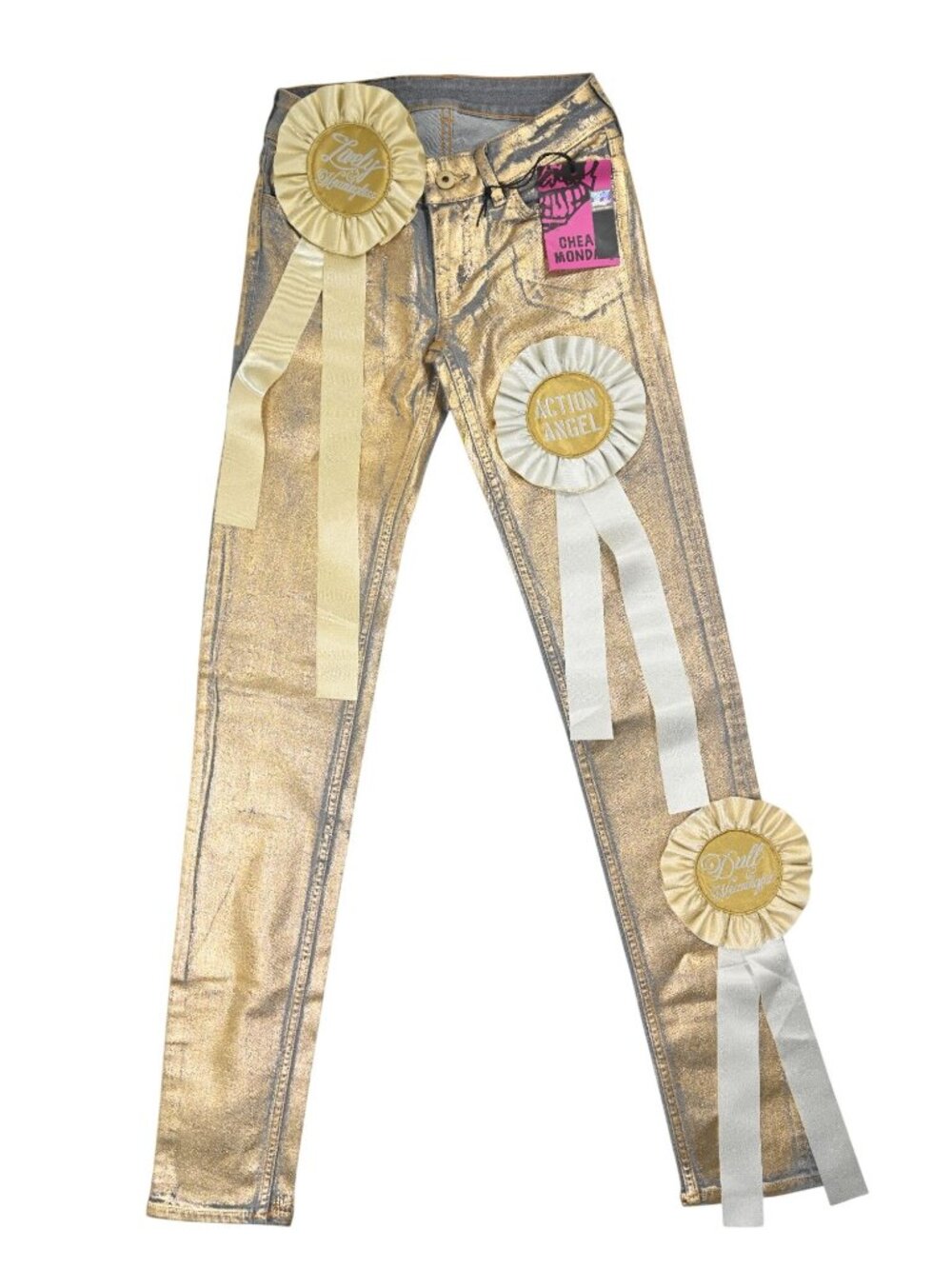 Cheap Monday Ribbon Skinny Jeans in Gold